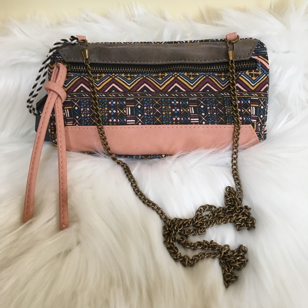 Geometric Print Zip Closure Chain Crossbody Bag - Picture 6 of 8